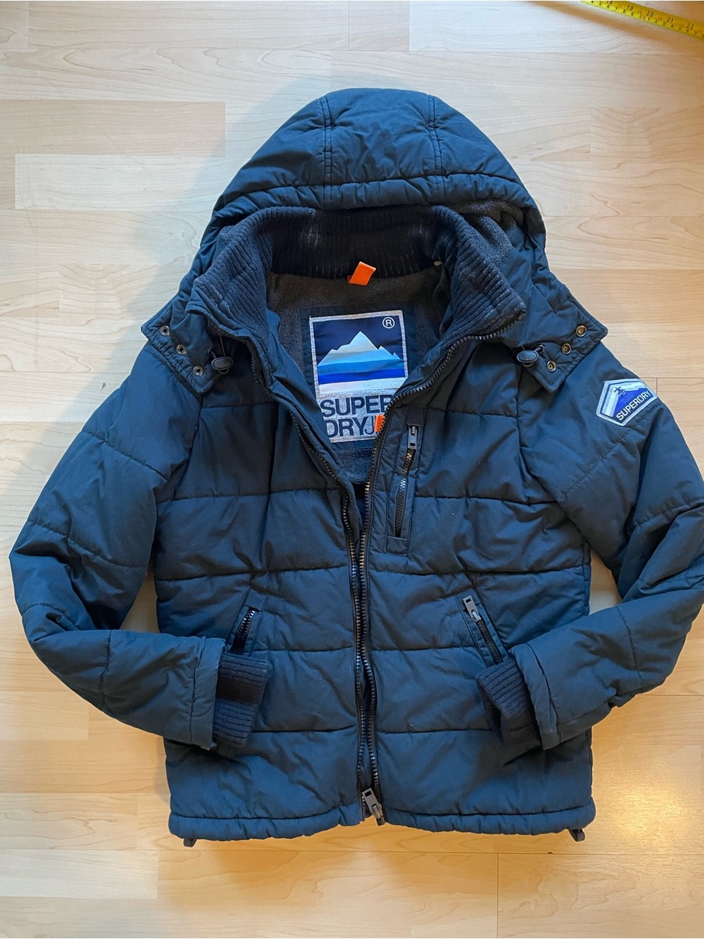Superdry Men's Dark Navy Quilted Hooded Puffer Jacket